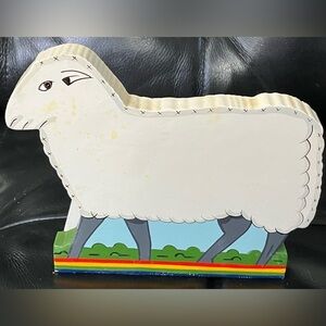 Vintage IKEA wooden lamb / sheep single bookend - Charming Sheep Wooden Decor